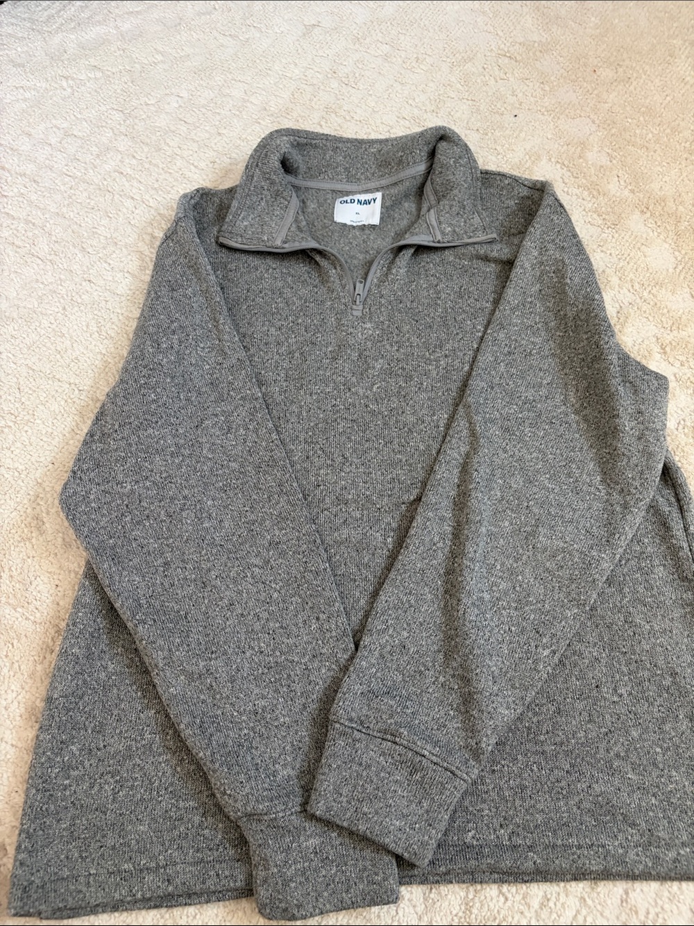 Old Navy Men's Heather Gray Half-Zip Pullover Sweater